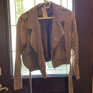 Vici jacket suede tan color